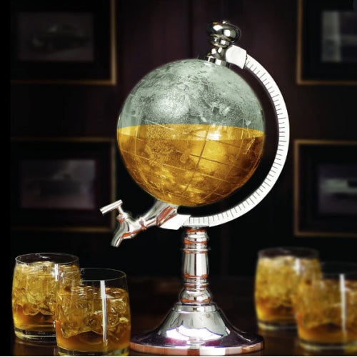 Beverage dispenser in the shape of a Globe