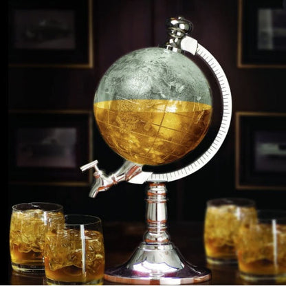 Beverage dispenser in the shape of a Globe