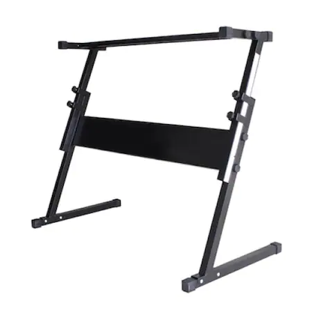 Stativ pentru Orga in Forma Z, Inaltime Reglabila 50 - 80 cm, Capacitate Maxima 10 Kg, Picioare Anti-alunecare, Metal, Design Modern, Negru