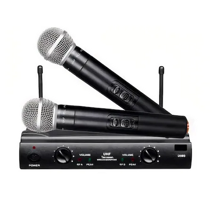 Sistem Audio Profesional 2 Microfoane Wireless Shure UHF SM58-1, Valiza Transport, Jack de 6.3mm, Adaptor Alimentare 220V, 2 Baterii de 9V, Raza Operare 100m