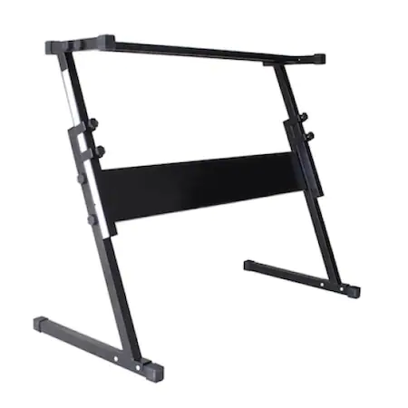 Stativ pentru Orga in Forma Z, Inaltime Reglabila 50 - 80 cm, Capacitate Maxima 10 Kg, Picioare Anti-alunecare, Metal, Design Modern, Negru