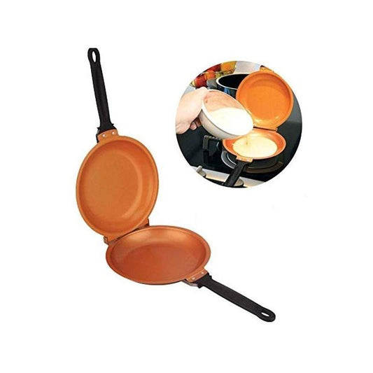 Double Pan For Pancakes, Non-stick, Cool Handles, Cream, 36x20x5 cm