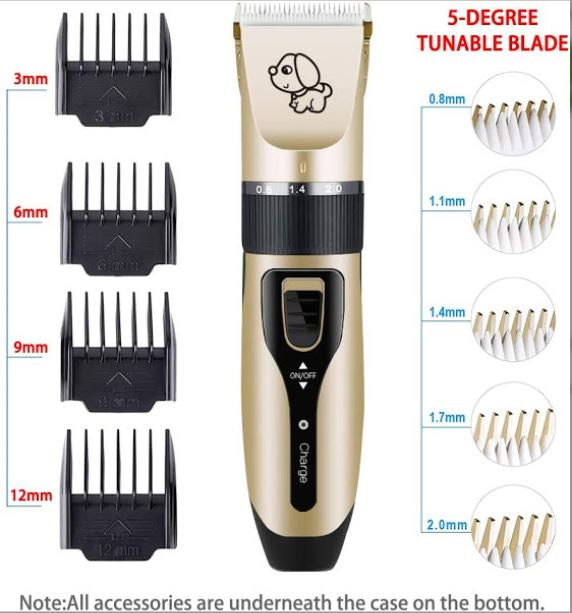 Cordless animal clipper, 1200 mAh, 8 accessories included